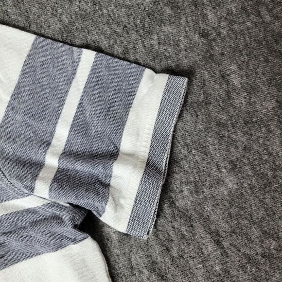 Banana Republic Men's Polo Shirt Size L Elephant Logo Short Sleeve Gray White - Picture 5 of 11